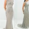 Alexander By Daymor - 1370 Illusion Bugle Beaded Long Dress 2 Alexander By Daymor - 1370 Illusion Bugle Beaded Long Dress
