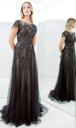 Alexander By Daymor - 1372 Beaded Illusion Bateau A-Line Dress 9 Alexander By Daymor - 1372 Beaded Illusion Bateau A-Line Dress