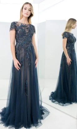 Alexander By Daymor - 1372 Beaded Illusion Bateau A-Line Dress 10 Alexander By Daymor - 1372 Beaded Illusion Bateau A-Line Dress