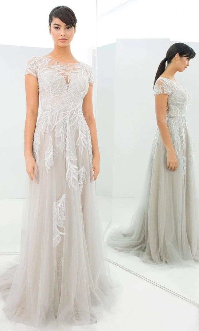 Alexander By Daymor - 1372 Beaded Illusion Bateau A-Line Dress 3 Alexander By Daymor - 1372 Beaded Illusion Bateau A-Line Dress