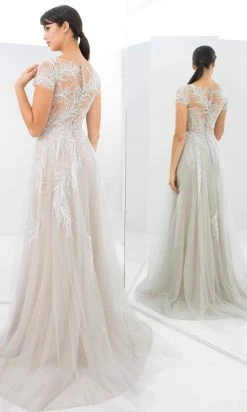 Alexander By Daymor - 1372 Beaded Illusion Bateau A-Line Dress