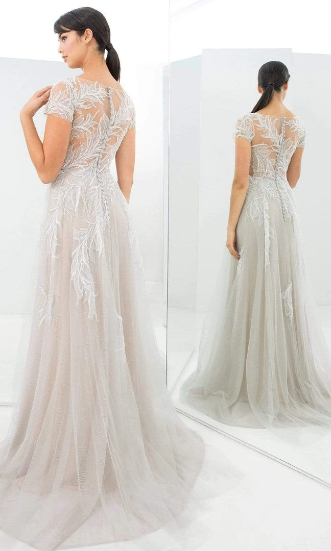 Alexander By Daymor - 1372 Beaded Illusion Bateau A-Line Dress 4 Alexander By Daymor - 1372 Beaded Illusion Bateau A-Line Dress