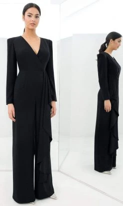 Alexander By Daymor - 1393 Long Sleeve V Neck Jumpsuit