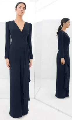 Alexander By Daymor - 1393 Long Sleeve V Neck Jumpsuit