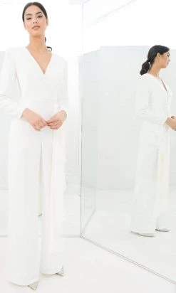 Alexander By Daymor - 1393 Long Sleeve V Neck Jumpsuit