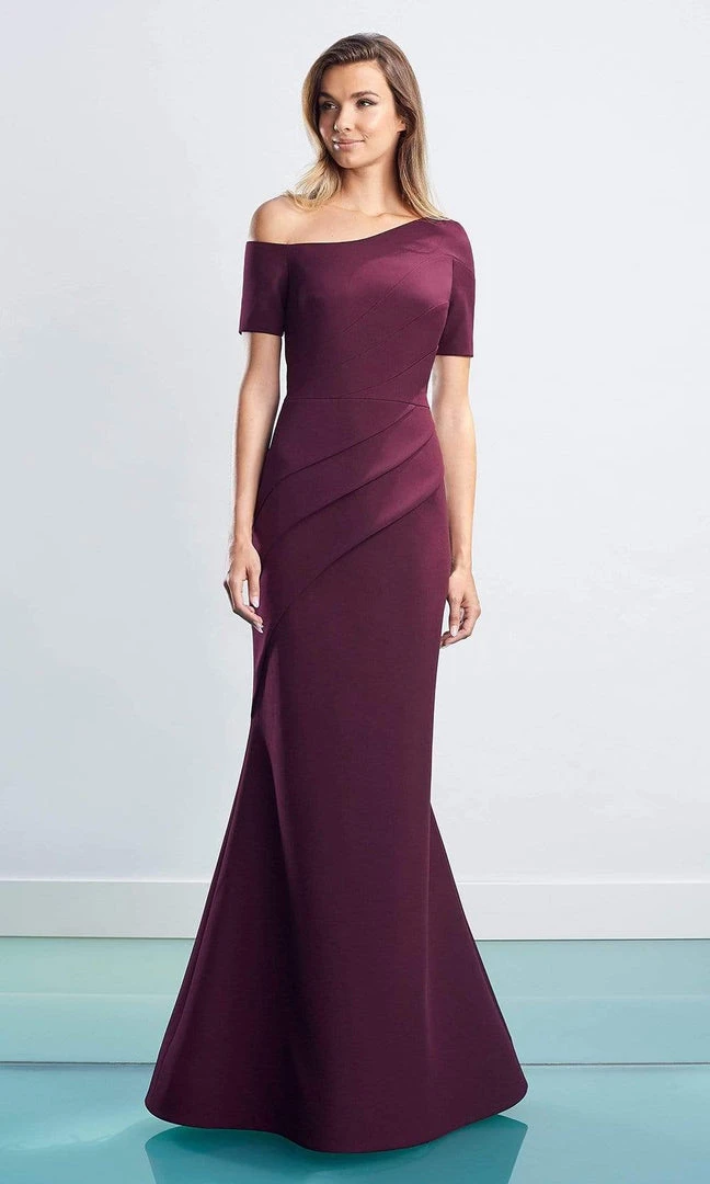 Alexander By Daymor - 1451 Short Sleeves Asymmetric Sheath Dress 8 Alexander By Daymor - 1451 Short Sleeves Asymmetric Sheath Dress