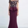 Alexander By Daymor - 1459 Embroidered Peplum Long Gown