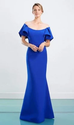 Alexander By Daymor - 1464 Ruffled Off Shoulder Trumpet Dress