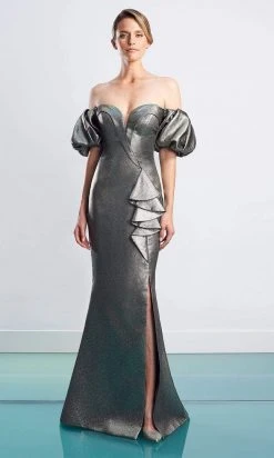 Alexander By Daymor - 1473 Sweetheart Metallic Shiny Gown