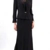 Alexander By Daymor - 2105 Classy Beaded Sheer Yoke Sheath Gown With Jacket