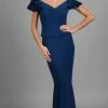 Alexander By Daymor - 306 Ruffled Cap Sleeved Evening Gown 1 Alexander By Daymor - 306 Ruffled Cap Sleeved Evening Gown