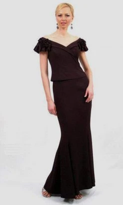 Alexander By Daymor - 306 Ruffled Cap Sleeved Evening Gown