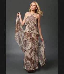 Alexander By Daymor - 34512 Beaded Neck Layered Dress 13 Alexander By Daymor - 34512 Beaded Neck Layered Dress