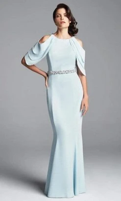 Alexander By Daymor - 350 Cold Shoulder Beaded Waist Sheath Gown