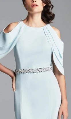 Alexander By Daymor - 350 Cold Shoulder Beaded Waist Sheath Gown