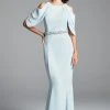 Alexander By Daymor 350 Cutaway Draped Cold Shoulder Long Sheath Gown