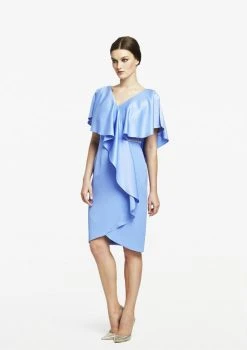 Alexander By Daymor - 609 Drape Short Sleeve Cocktail Dress