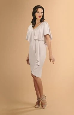 Alexander By Daymor - 609 Drape Short Sleeve V Neckline Cocktail Dress 11 Alexander By Daymor - 609 Drape Short Sleeve V Neckline Cocktail Dress
