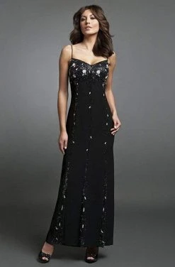 Alexander By Daymor - 7132 Embellished Stripes Sheath Dress