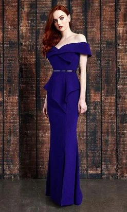 Alexander By Daymor - 850 Bow Accent Off Shoulder Evening Dress 9 Alexander By Daymor - 850 Bow Accent Off Shoulder Evening Dress