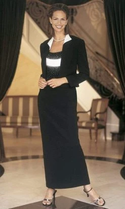 Alexander By Daymor - Beaded Scoop Neck Column Dress 6121