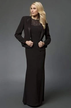 Alexander By Daymor Classy Sheer Beaded Sheath Dress With Jacket 702105
