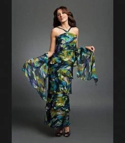 Alexander By Daymor - Halter Tiered Sheath Long Evening Dress 3451