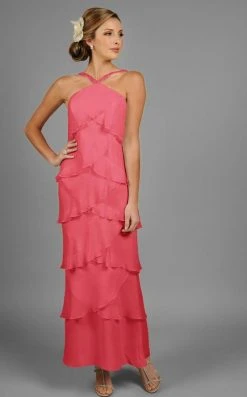 Alexander By Daymor - Halter Tiered Sheath Long Evening Dress 3451