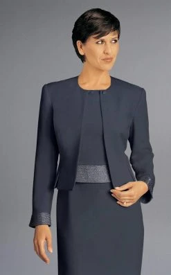 Alexander By Daymor - Jewel Dress With Ornate Cuffed Jacket 702109