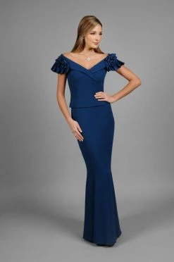 Alexander By Daymor Ruffled Cap Sleeves Evening Gown 306 - 1 Pc New Champagne In Size 8 Available