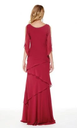 Alyce Paris - 27046 Bateau Layered Chiffon Trumpet Dress