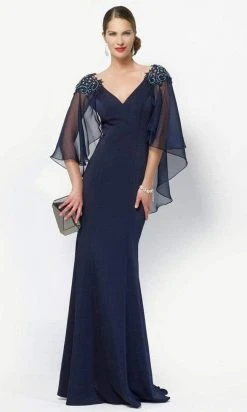 Alyce Paris - 27170 Beaded V-Neck Gown With Sheer Capelet 13 Alyce Paris - 27170 Beaded V-Neck Gown With Sheer Capelet