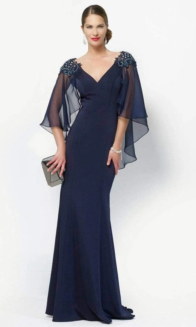 Alyce Paris - 27170 Beaded V-Neck Gown With Sheer Capelet 7 Alyce Paris - 27170 Beaded V-Neck Gown With Sheer Capelet