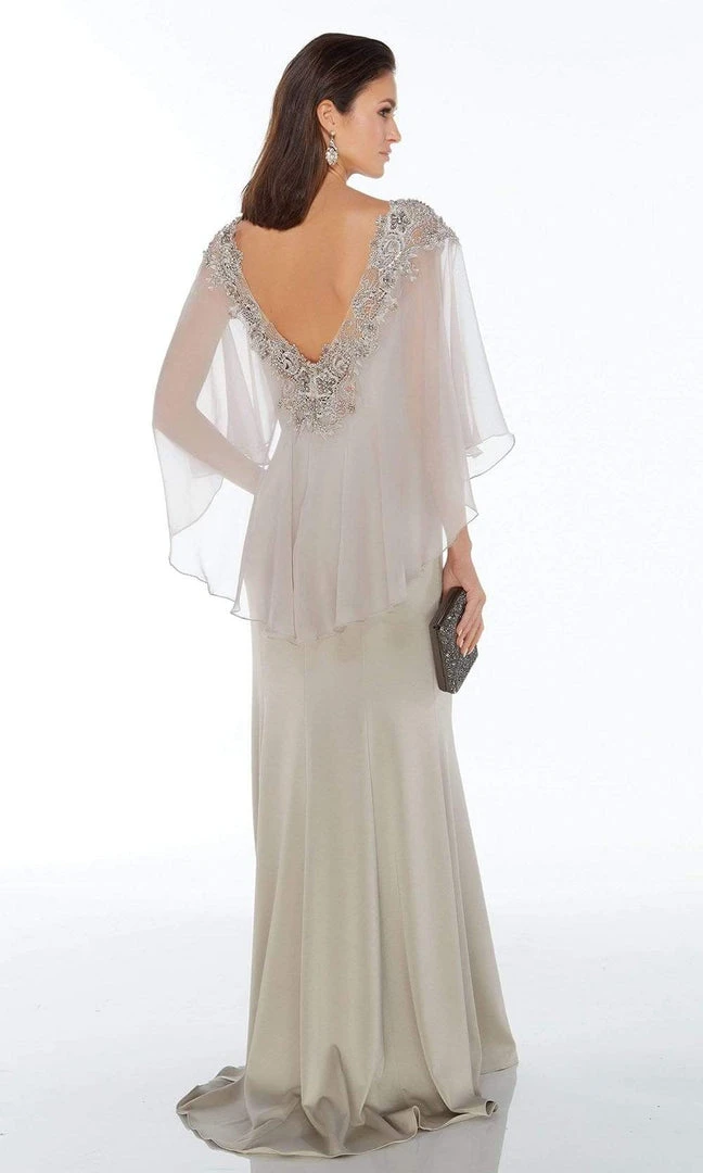 Alyce Paris - 27170 Beaded V-Neck Gown With Sheer Capelet 8 Alyce Paris - 27170 Beaded V-Neck Gown With Sheer Capelet