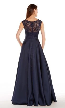 Alyce Paris - 27243 Cap Sleeve Lace Bateau Mikado Evening Gown