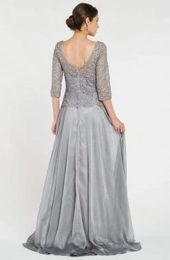 Alyce Paris - 27251 Quarter Sleeve Lace Peplum Evening Gown