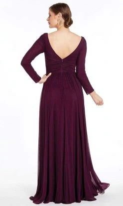 Alyce Paris - 27304 Long Sleeves Mesh Jersey Evening Dress