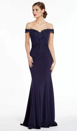 Alyce Paris - 27309 Off Shoulder Trailing Lace Sheath Gown