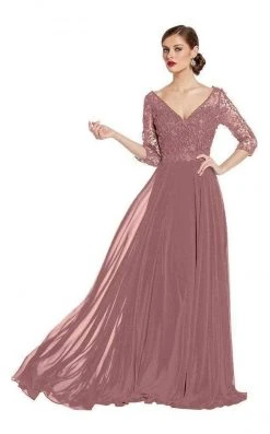 Alyce Paris - 27312 Quarter Sleeve Lace Bodice A-Line Gown 8 Alyce Paris - 27312 Quarter Sleeve Lace Bodice A-Line Gown