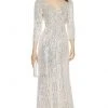 Alyce Paris - 27358 Three-Fourth Sequined All Over Column Dress
