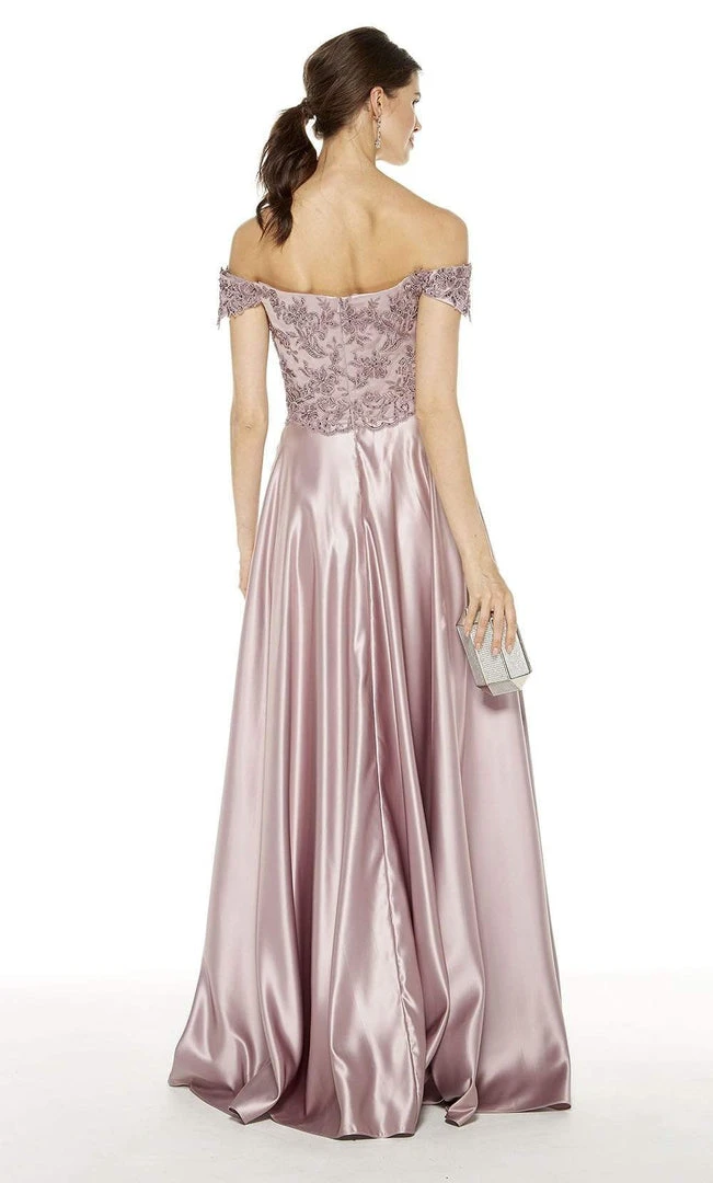 Alyce Paris - 27393 Embroidered Off-Shoulder Satin A-Line Gown 4 Alyce Paris - 27393 Embroidered Off-Shoulder Satin A-Line Gown