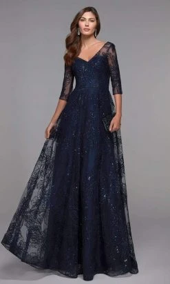 Alyce Paris - 27494 Quarter Sleeve A-Line Evening Dress