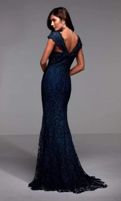 Alyce Paris - 27496 Embroidered V Neck Trumpet Evening Gown