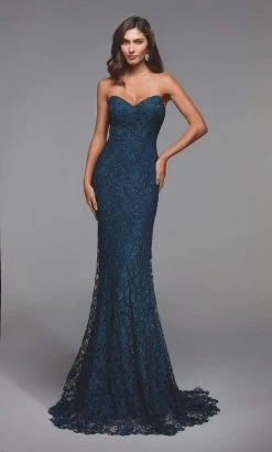 Alyce Paris - 27496 Embroidered V Neck Trumpet Evening Gown