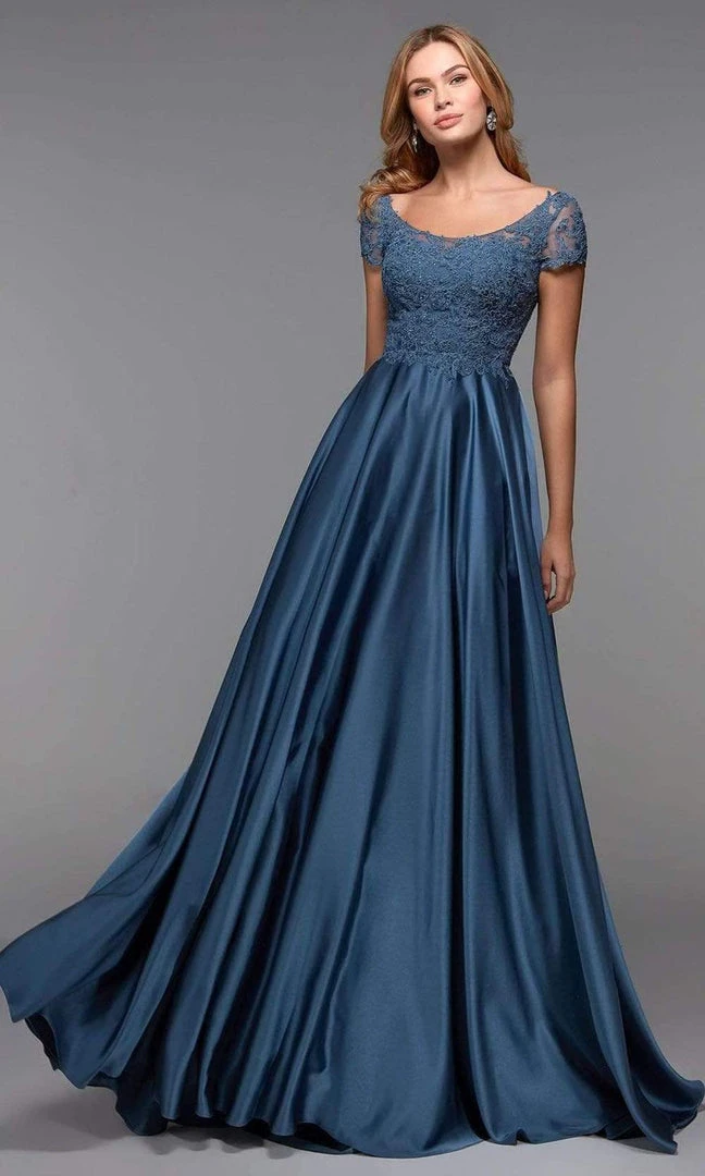 Alyce Paris - 27505 Cap Sleeve Sleek A-Line Dress 3 Alyce Paris - 27505 Cap Sleeve Sleek A-Line Dress