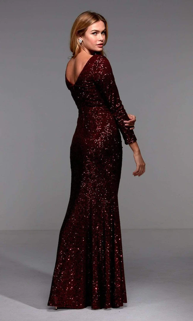 Alyce Paris - 27522 Glitter V Neck Trumpet Evening Dress 4 Alyce Paris - 27522 Glitter V Neck Trumpet Evening Dress