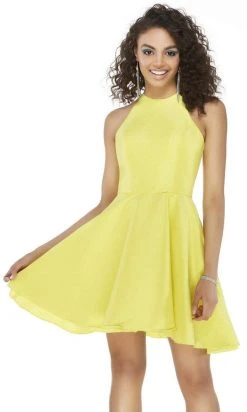 Alyce Paris - 3021 Halter Multi-Strapped Back Flared Cocktail Dress