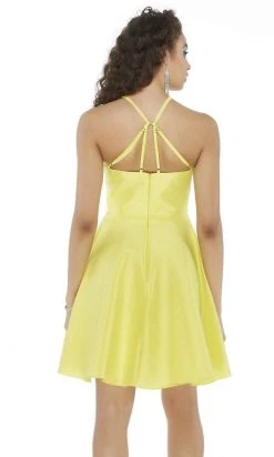 Alyce Paris - 3021 Halter Multi-Strapped Back Flared Cocktail Dress