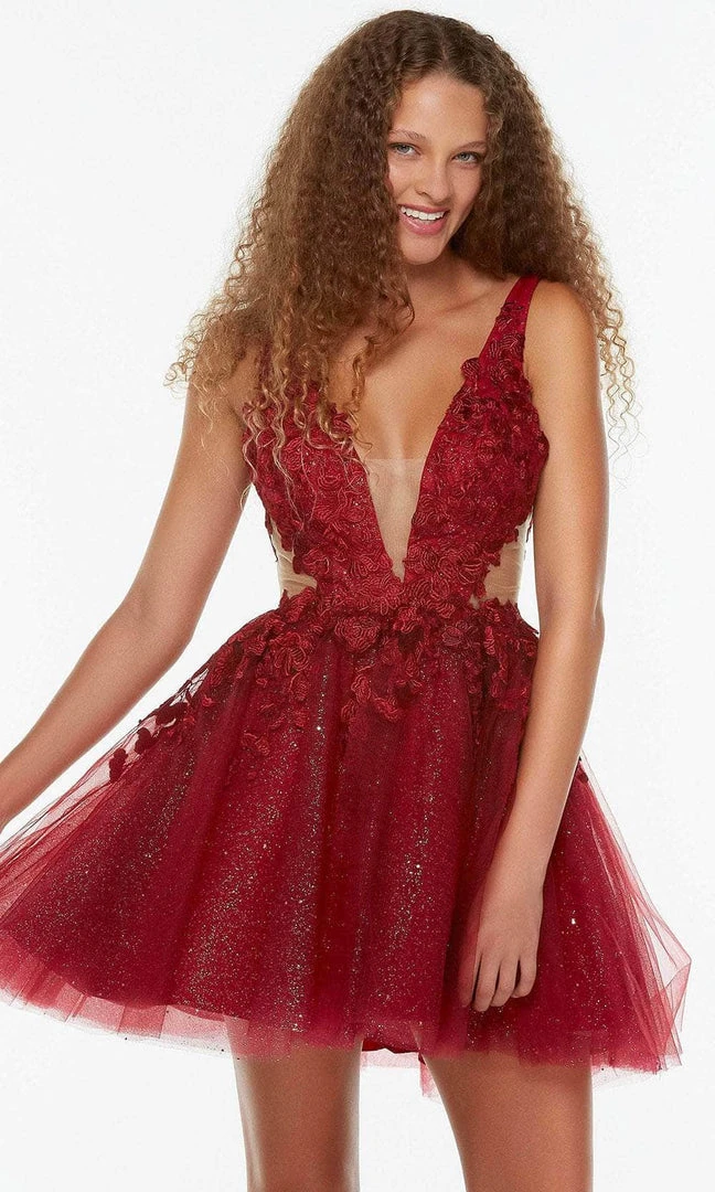 Alyce Paris 3099 - V-Straps Cocktail Dress 6 Alyce Paris 3099 - V-Straps Cocktail Dress