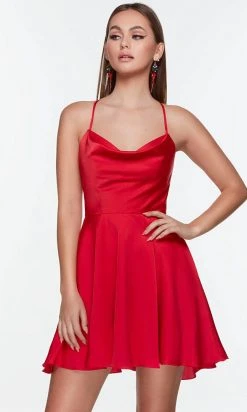 Alyce Paris 3114 - Cowl Neck Strappy Cocktail Dress